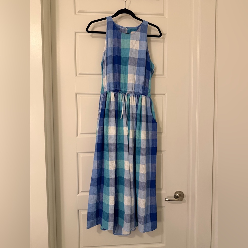 Blue and White Plaid Dress